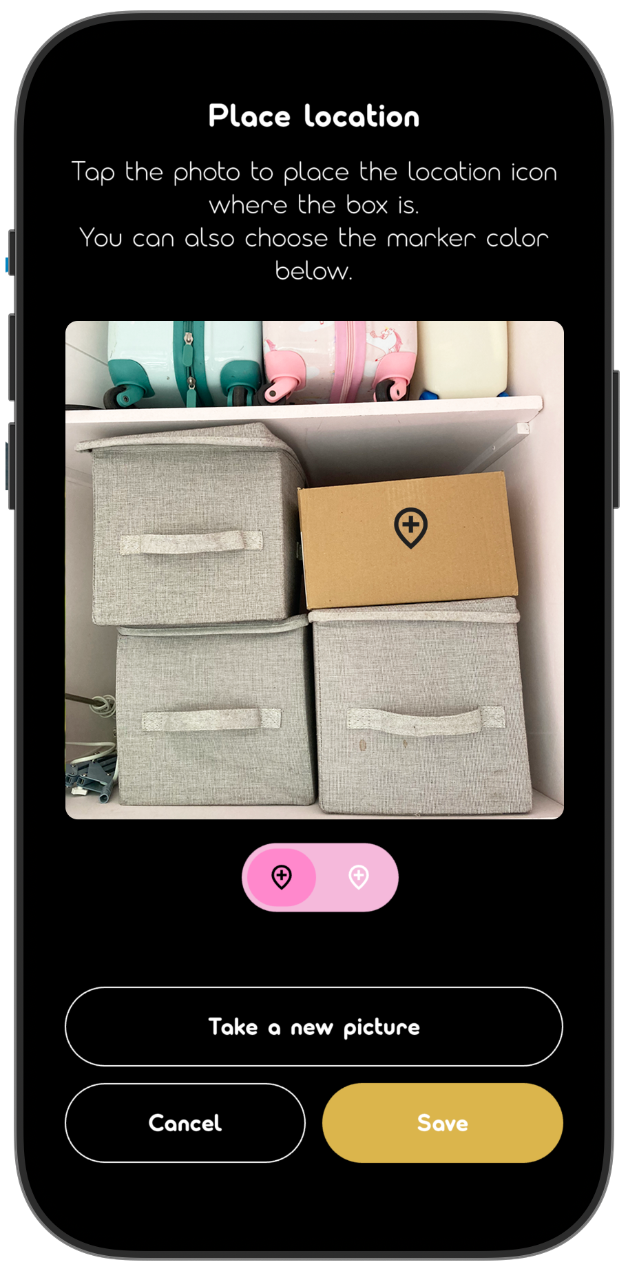Inplace place location screen mockup