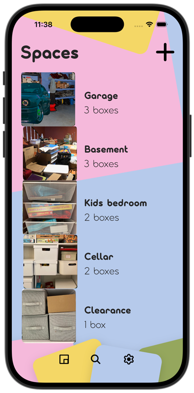 Inplace spaces screen mockup